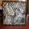 Cuadro cebras canvas marco negro
