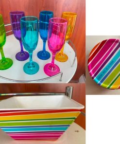 Juego 6 copas espumante de vidrio