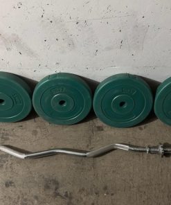 Pack pesas y barra curva