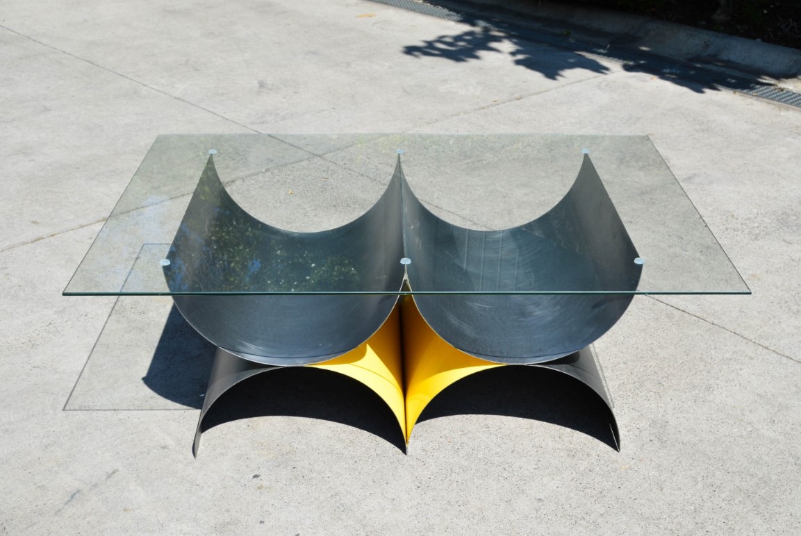 Mesa doble función vidrio templado y acero