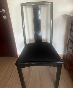 4 sillas madera negro lacado