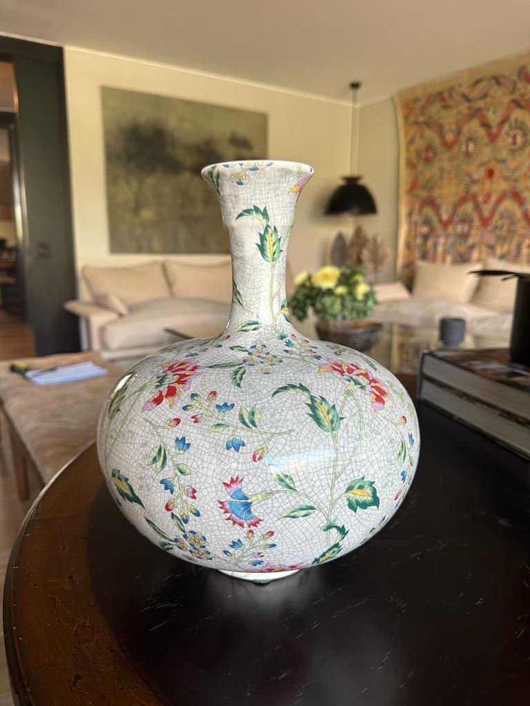 Botellón floral craquelado