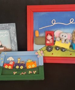 Cuadros infantiles de papel maché y porcelana fría
