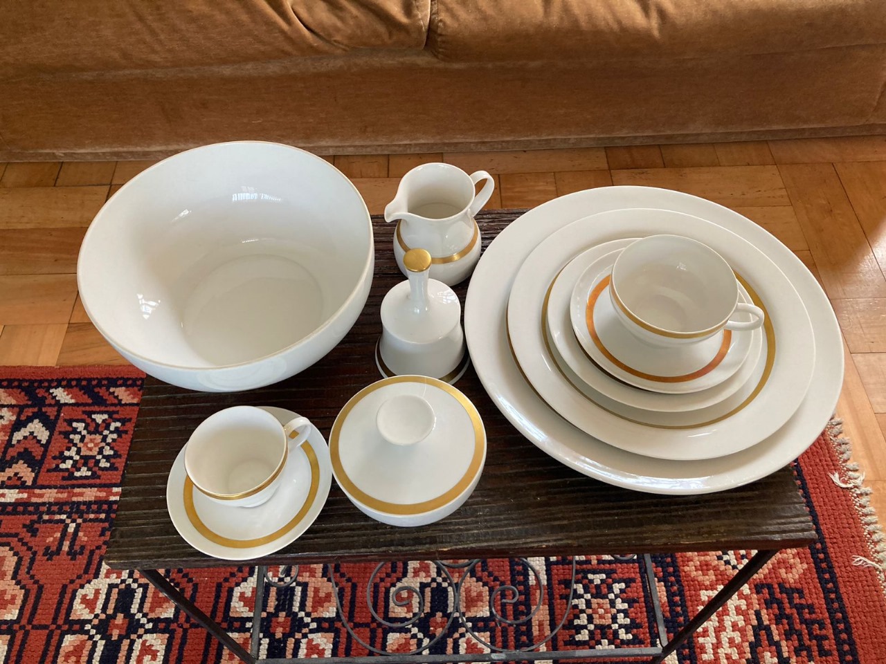 Loza porcelana Thomas ribete dorado