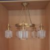 Lámpara colgante candelabro vidrio 5 luces