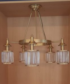 Lámpara colgante candelabro vidrio 5 luces