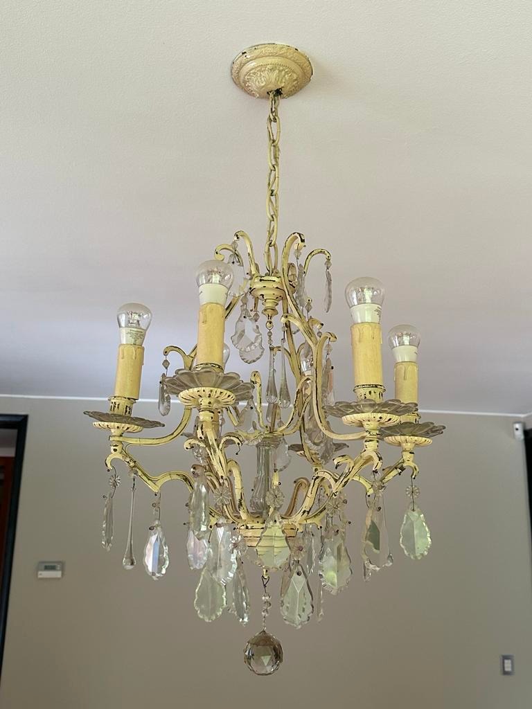 Lámpara lagrimas 6 luces bronce pintada albayalde