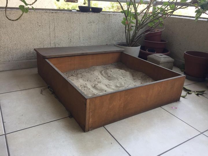 Arenero de madera para niños con asiento / cajón - Imagen 2