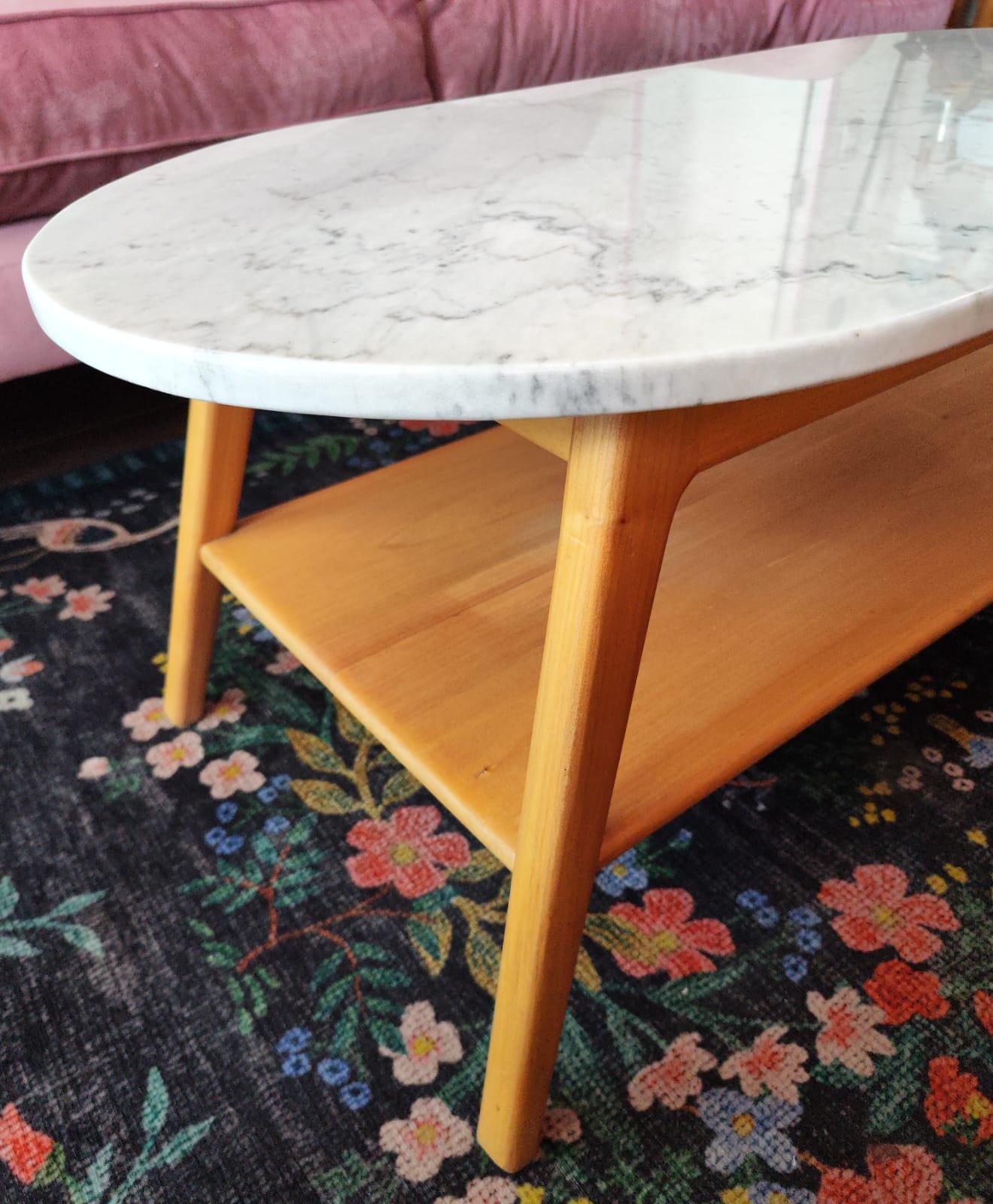 Mesa de centro madera y mármol - Imagen 6