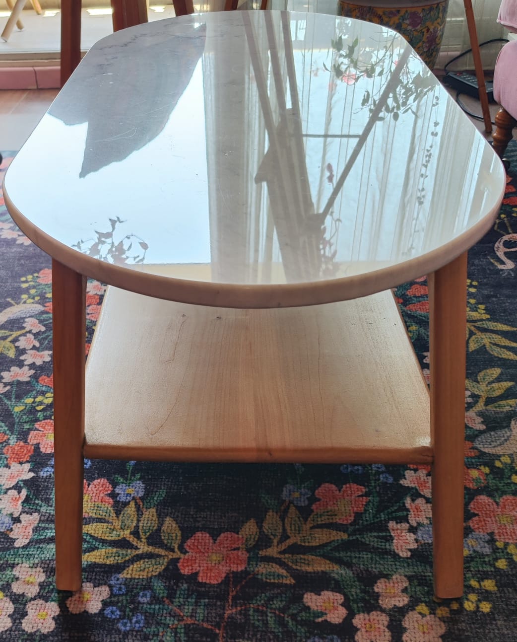 Mesa de centro madera y mármol - Imagen 5