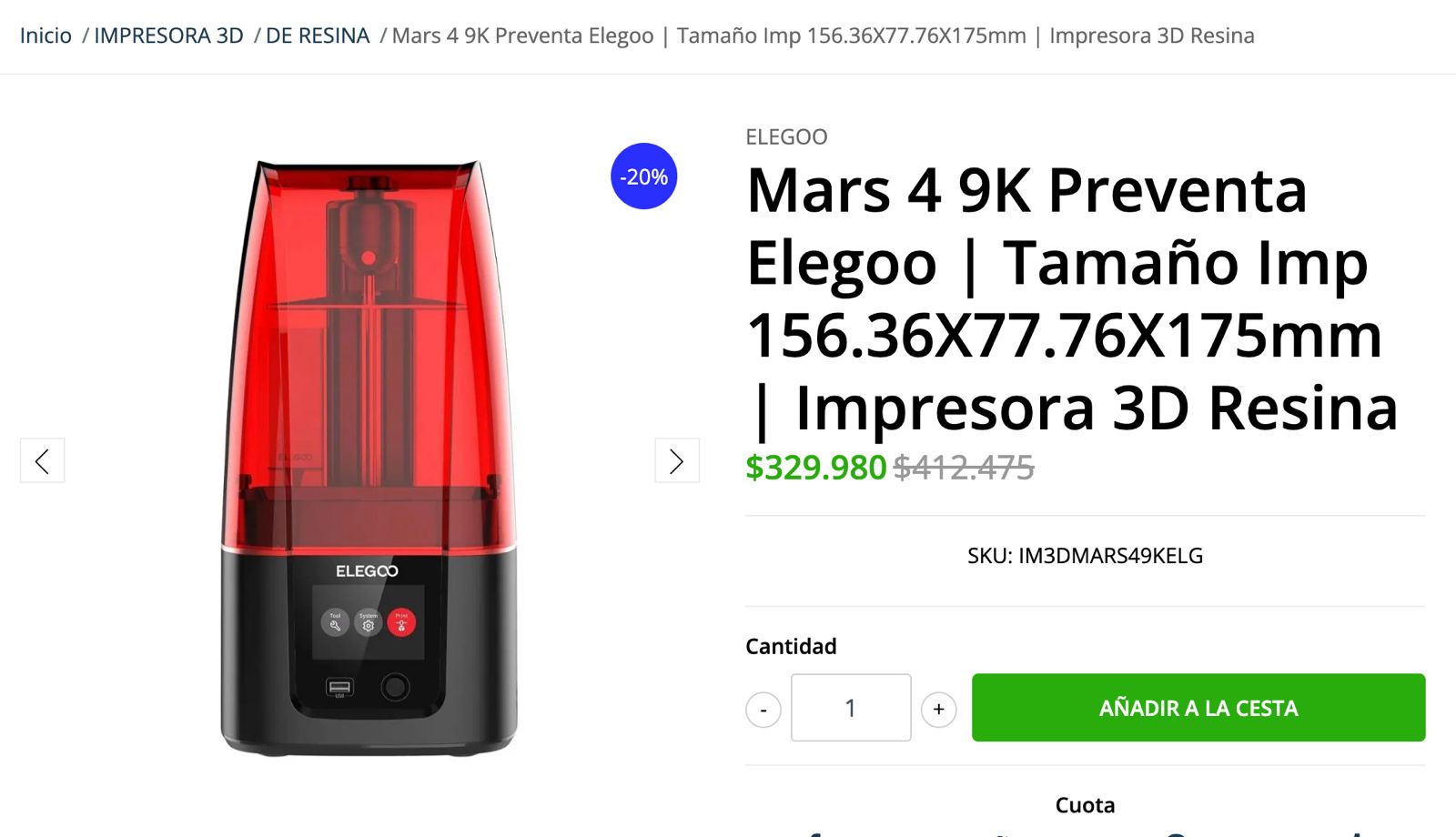 Impresora 3D Mars 9K Elegoo con accesorios - Imagen 4