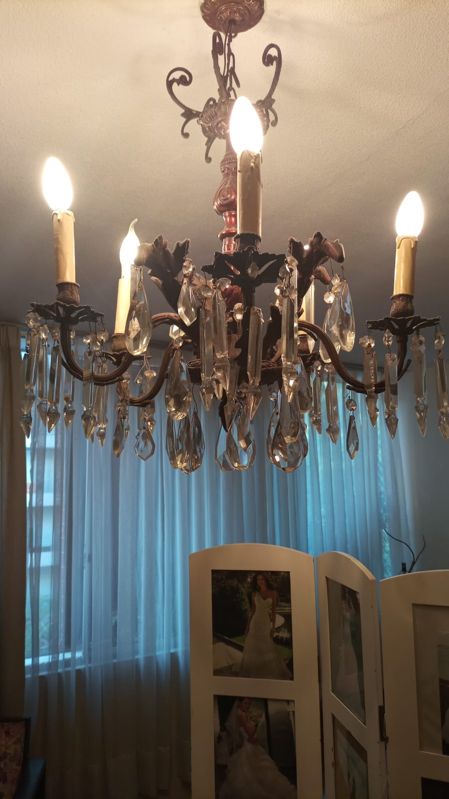 Lámpara antigua de lágrimas 5 luces - Imagen 3