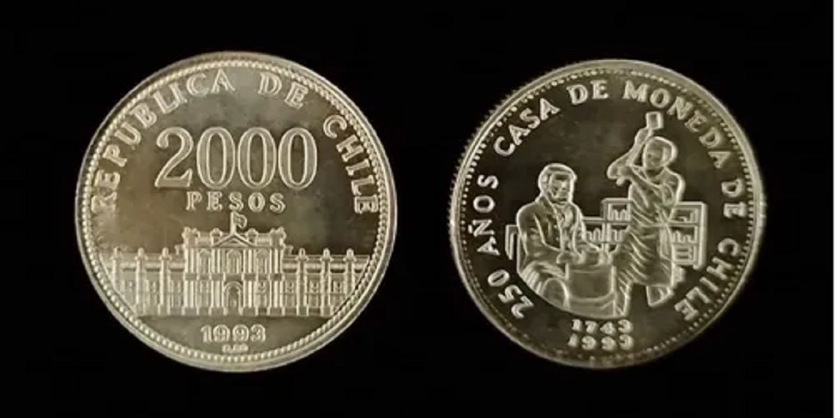 Moneda de $2.000 año 1993