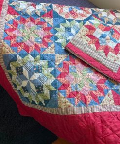 Cubrecama 2pl a king con fundas patchwork