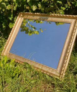 Gran espejo marco dorado madera noble