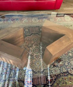 Mesa de centro base roble