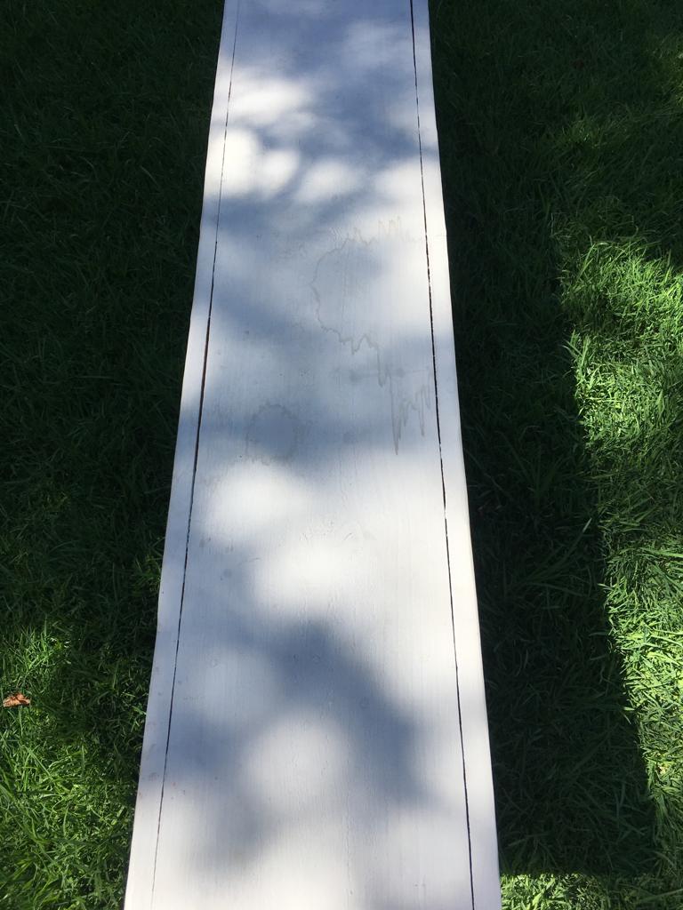 Juego comedor cubierta puerta antigua con caballetes y 2 bancas - Imagen 5