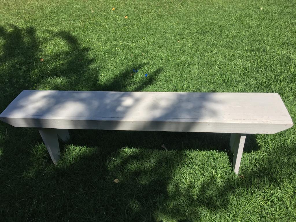 Juego comedor cubierta puerta antigua con caballetes y 2 bancas - Imagen 6