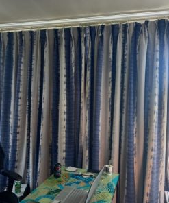 Cortinas de lino grueso estampado y forro blackout