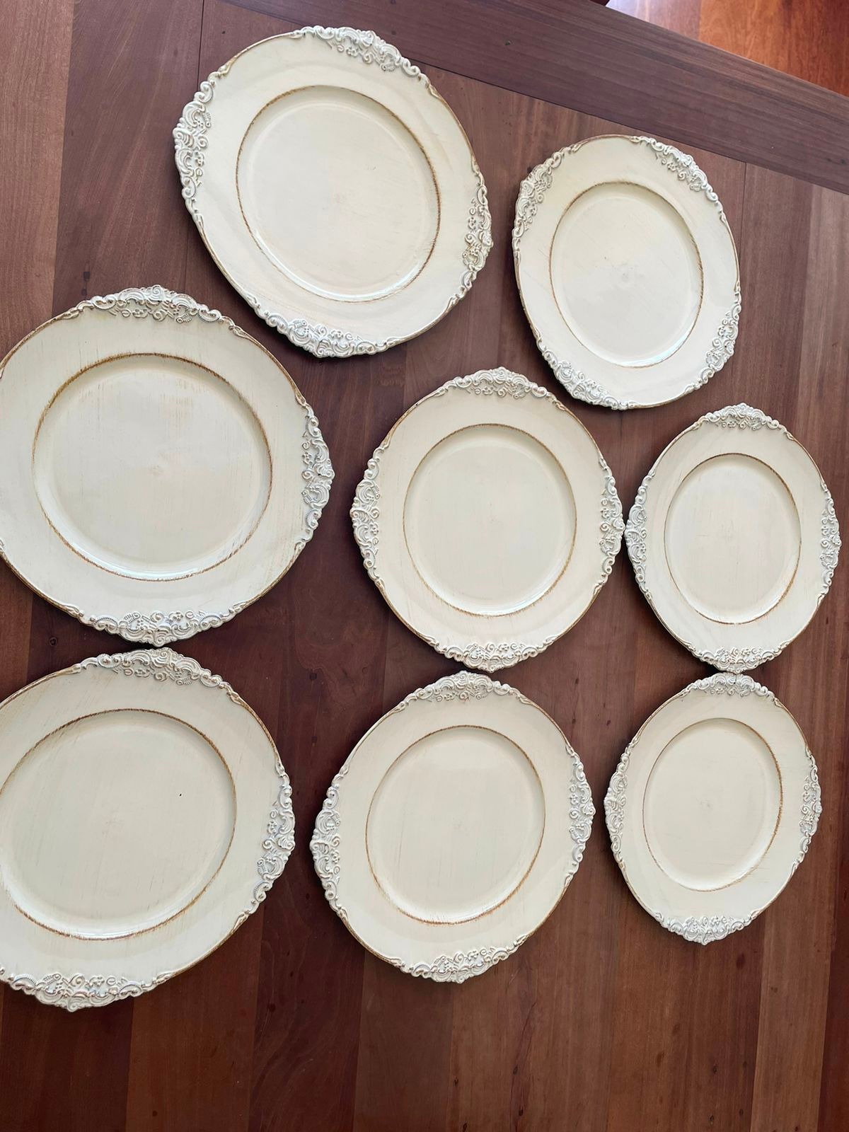 8 platos base melamina estilo provenzal