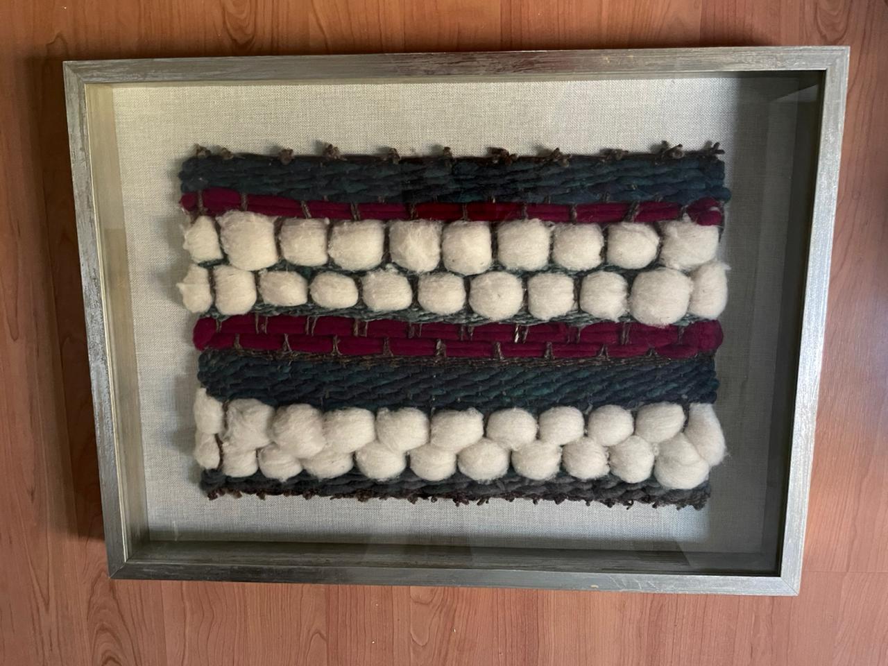 Telar enmarcado con paspartú en Lino