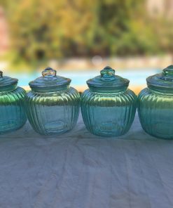 Potiches turquesa vidrio