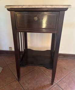 Mesa lateral madera con mármol