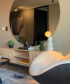 Espejo circular con luz posterior