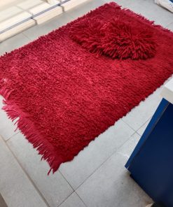 Alfombra de lana chilota roja