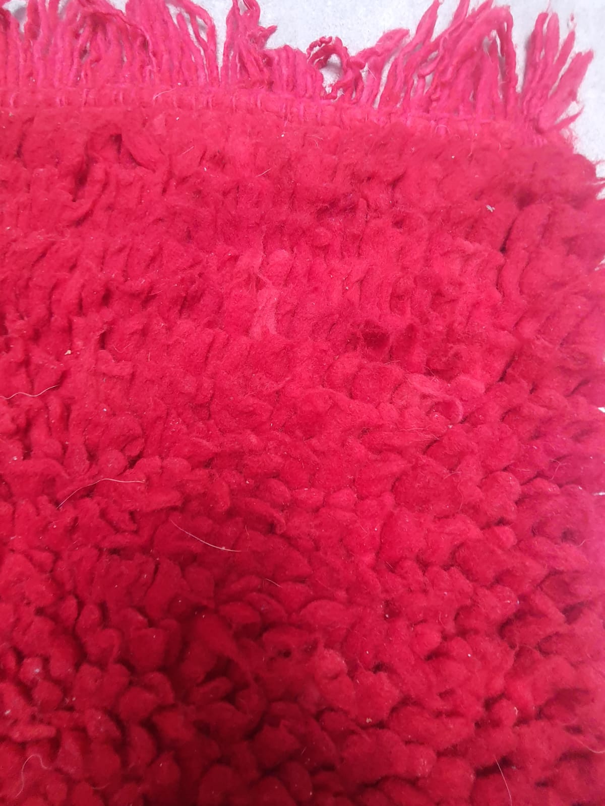 Alfombra de lana chilota roja - Imagen 3