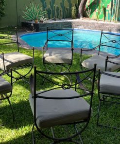 Juego 6 sillas terraza fierro con cojines