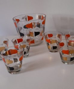 Hielera con 6 vasos vintage años 60