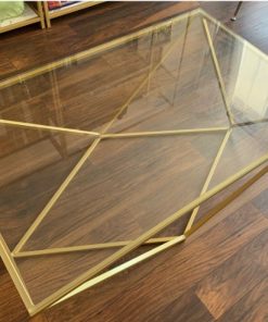 Mesa de centro metal con vidrio laminado