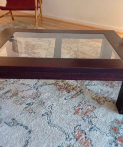 Mesa centro vidrio y madera