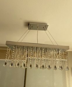 Lámpara rectangular con cristales