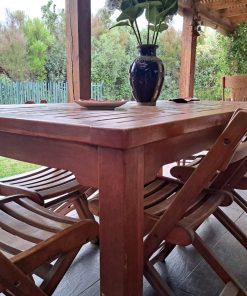 Juego comedor terraza madera plegable