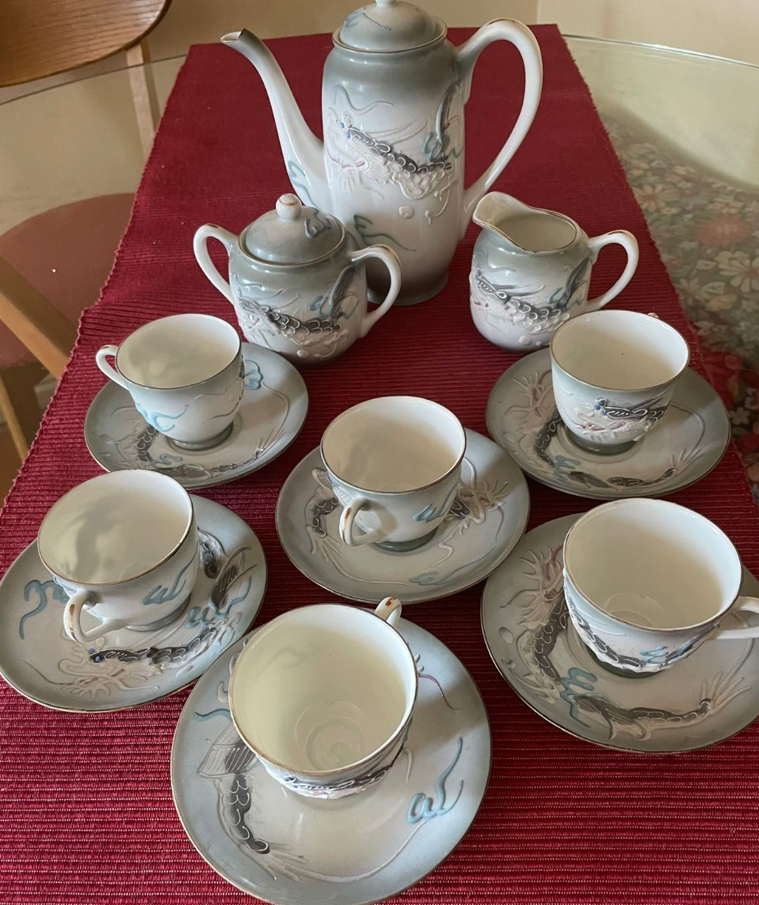 Juego de té porcelana China traslucida