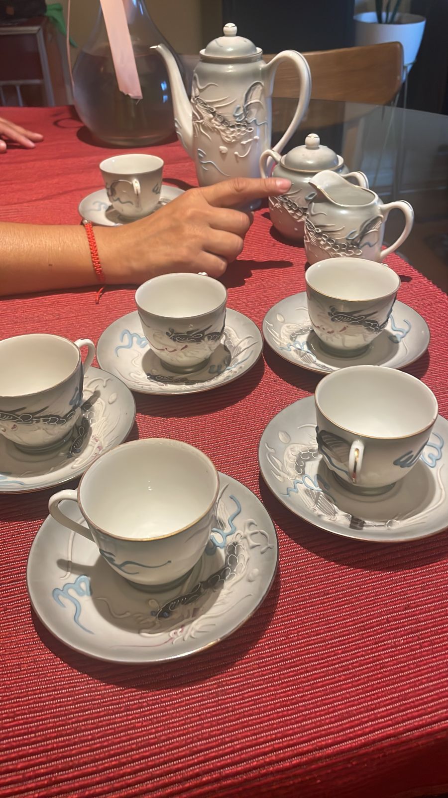 Juego de té porcelana China traslucida - Imagen 5