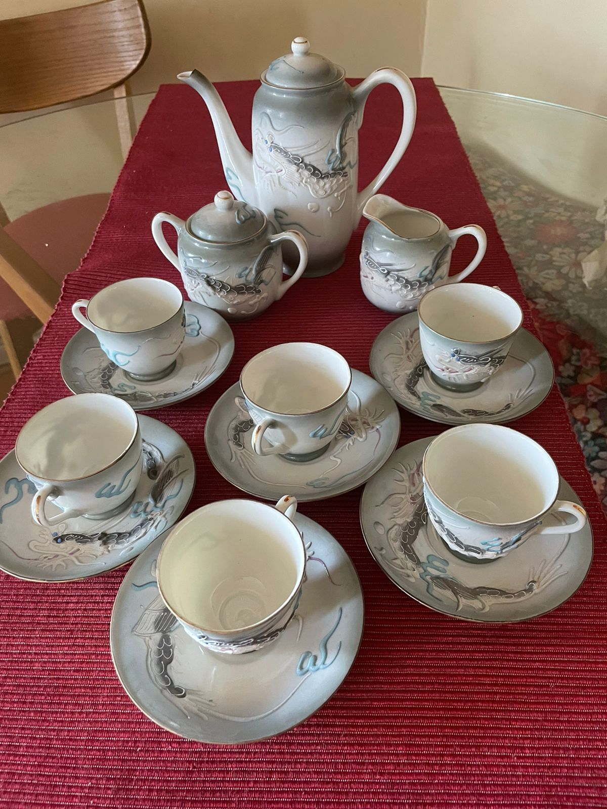 Juego de té porcelana China traslucida - Imagen 7