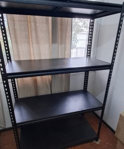 Repisa madera y metal negra