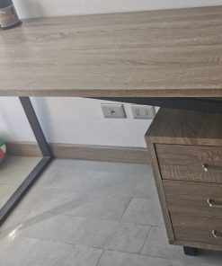 Escritorio metal café con cajones