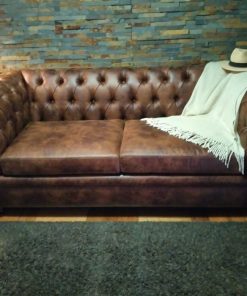 Sofá 3 cuerpos chesterfield cuero Bonded
