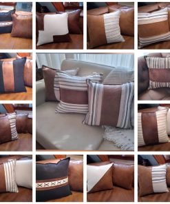 Cojines de cuero y tela importada