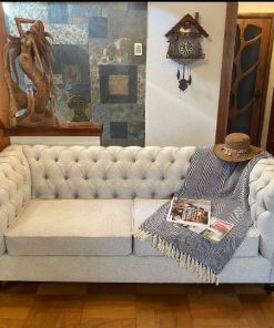 Sofá Chesterfield lino egipcio