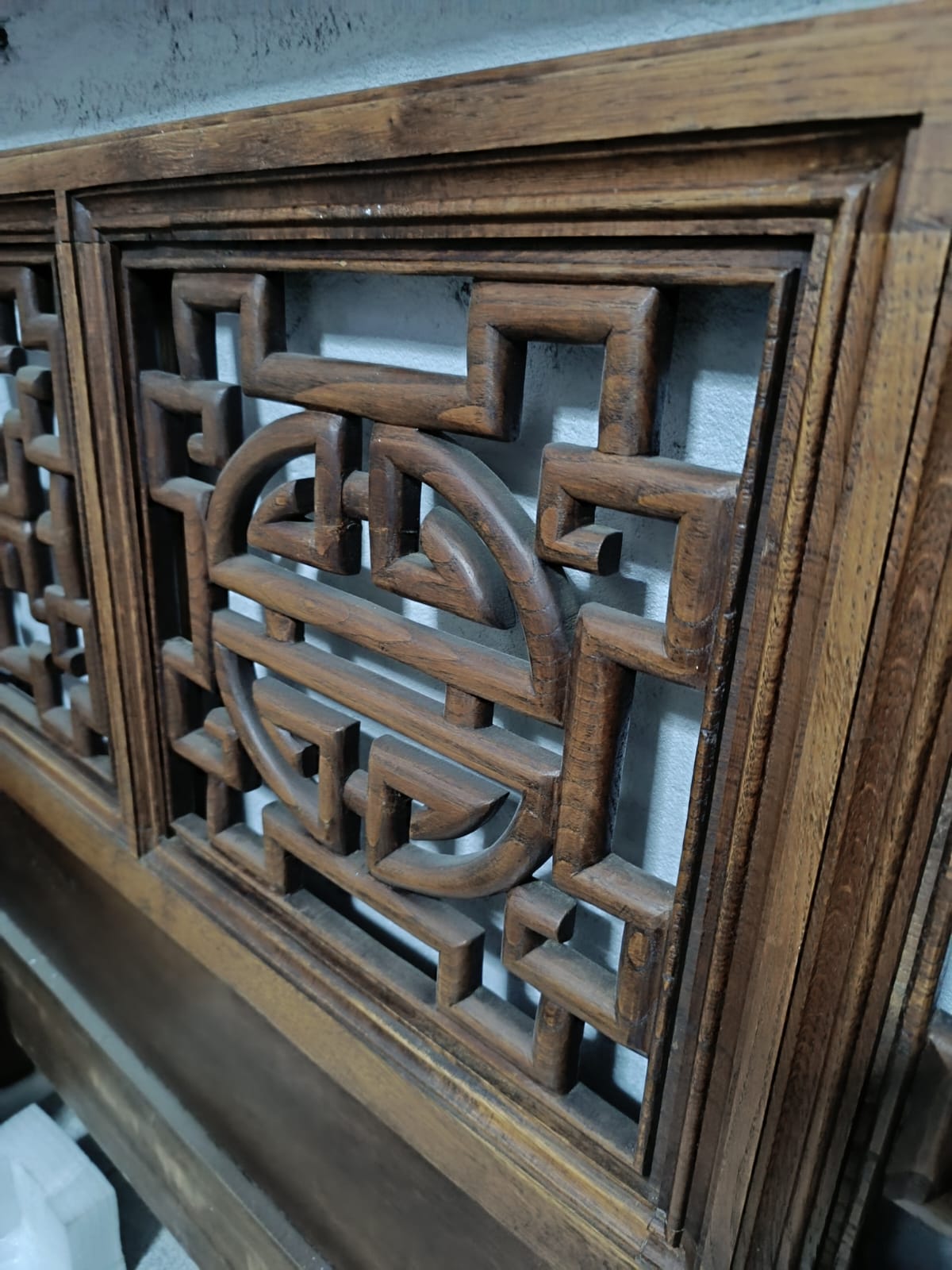 Respaldo 2 plazas madera maciza tallado - Imagen 4