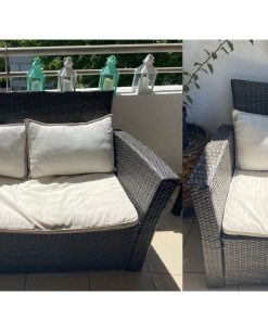 Juego de terraza Rattan 2 piezas pvc