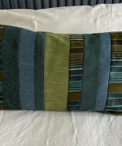 Cojin patchwork azul