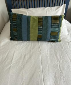 Cojin patchwork azul