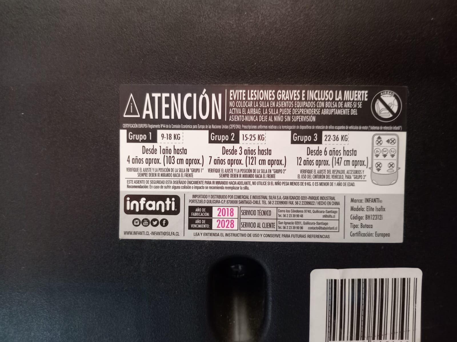 Silla de auto isofix Infanti - Imagen 3