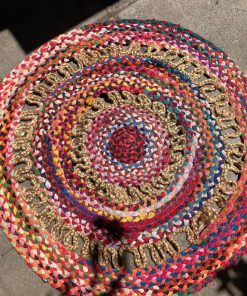 Alfombra circular yute y trapillo